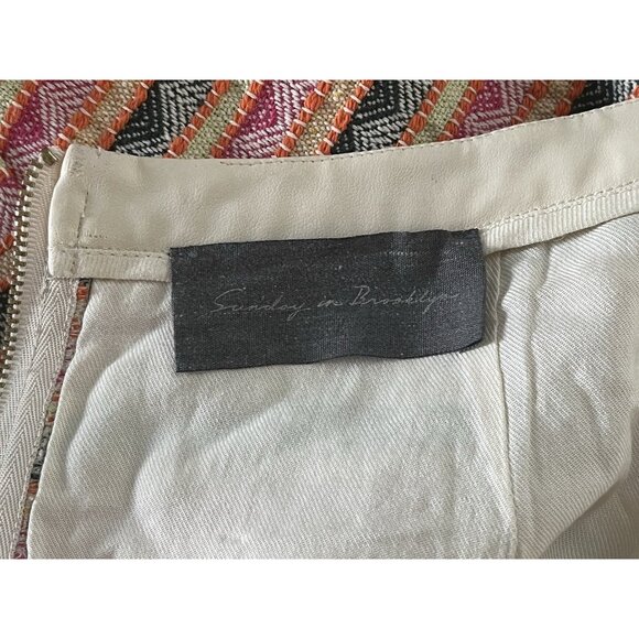 Sunday in Brooklyn Anthropologie mini skirt Preppy size S Leather waist pockets - Picture 6 of 6